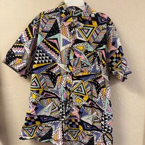 Super Massive - 80's Geometric button down